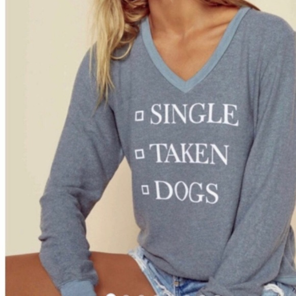 Wildfox Tops - NWT Wildfox Single Taken Dogs V-Neck Sweatshirt